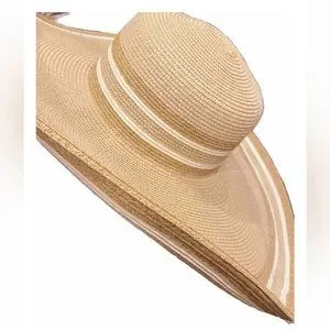 San Diego Hat Co. large tan white trim hat ? women size OS NEW summer beach ?️ San Diego Hat Company Women main image 4
